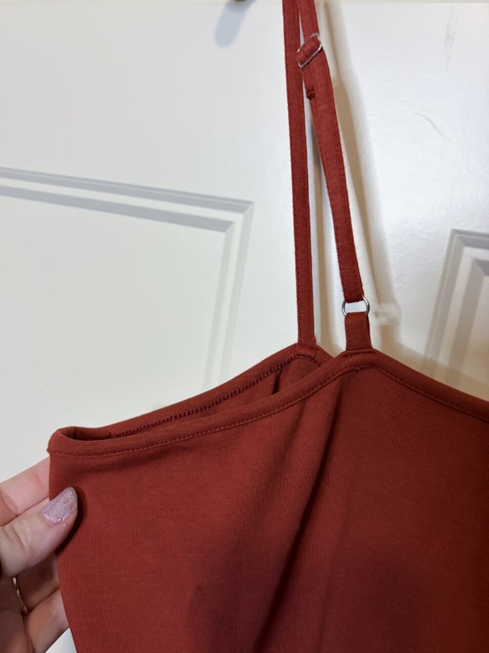 NWT The Drop XXL Rust Mixed Media Adjustable Strap Midi Dress w Pockets - Picture 7 of 11